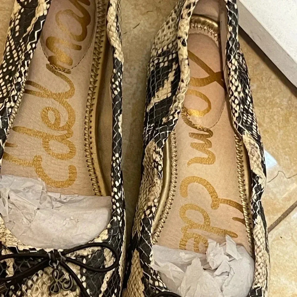 Sam Edelman Women's  Ballet Flats Size 6M Shoes Snake Skin Print Leather - Picture 2 of 5